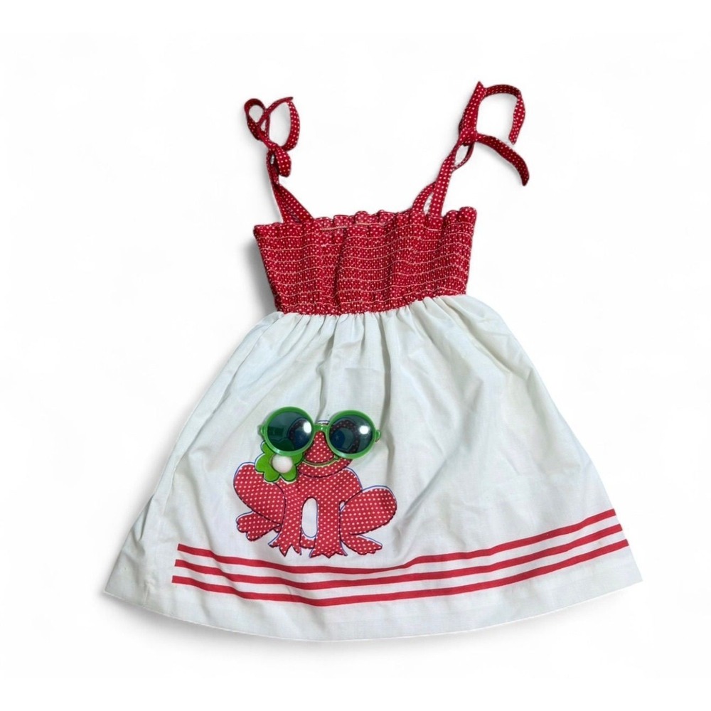 True vintage girls summer dress frog